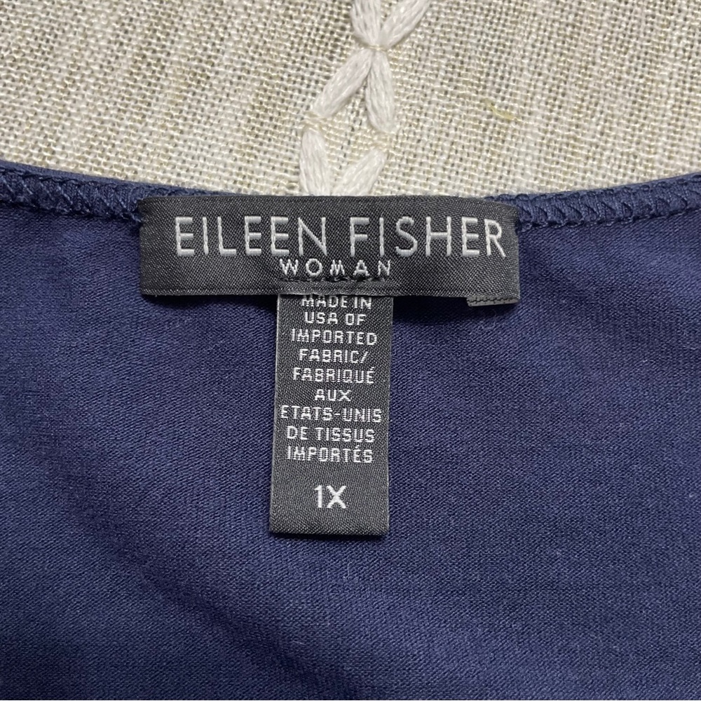 Eileen Fisher Jersey System Scoop Neck Tank Dress - sleeveless Navy 1X - Picture 8 of 9
